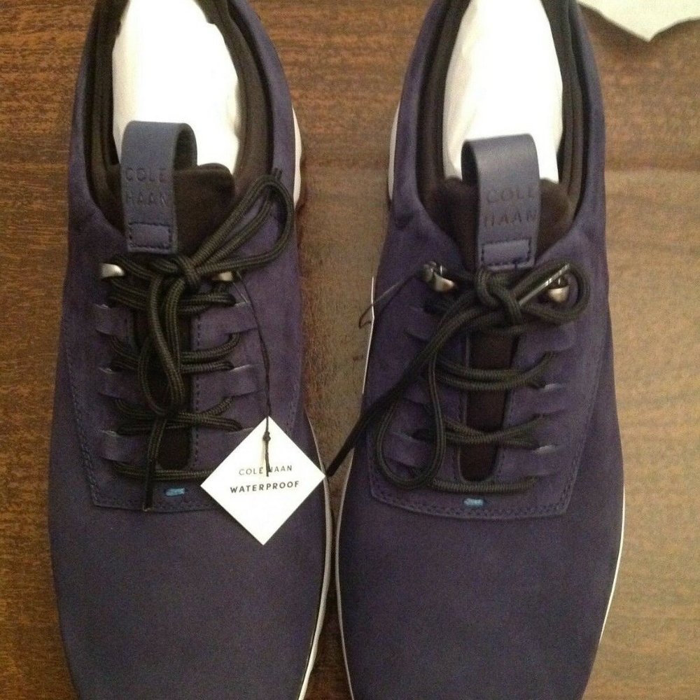 Cole Haan Men's GrandExplore All-Terrain Waterproof Navy Nubuck Oxford Shoes